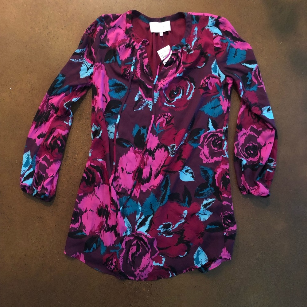 Plum floral tunic dress